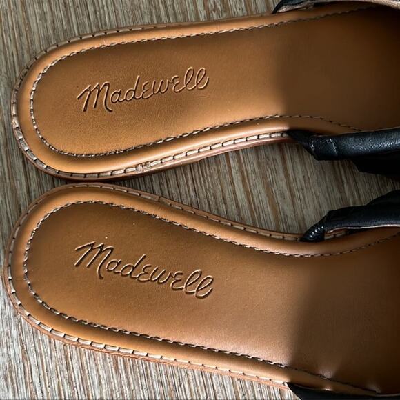 Madewell Addie Black Leather Slides - Picture 4 of 9